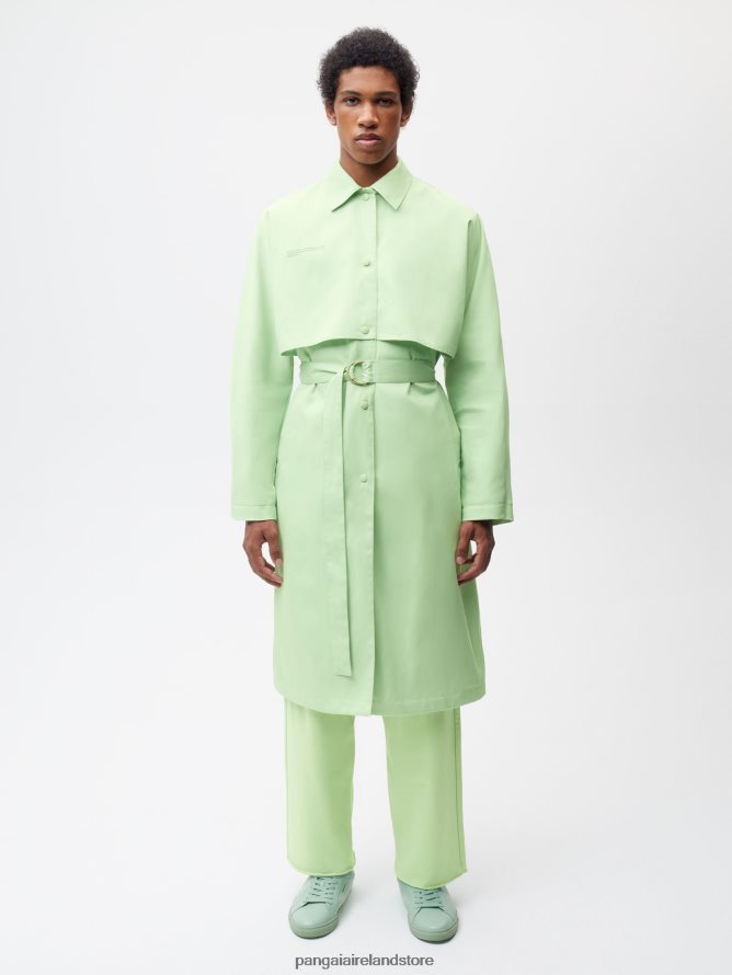 Women Pangaia Clothes Organic Cotton Trench Coat TT8Z42488 Pistachio