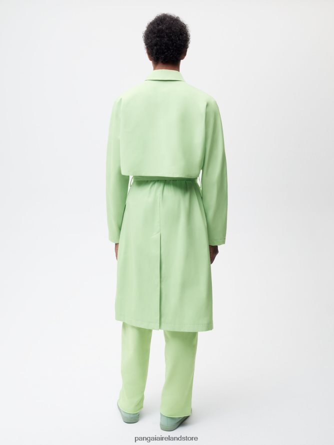 Women Pangaia Clothes Organic Cotton Trench Coat TT8Z42488 Pistachio