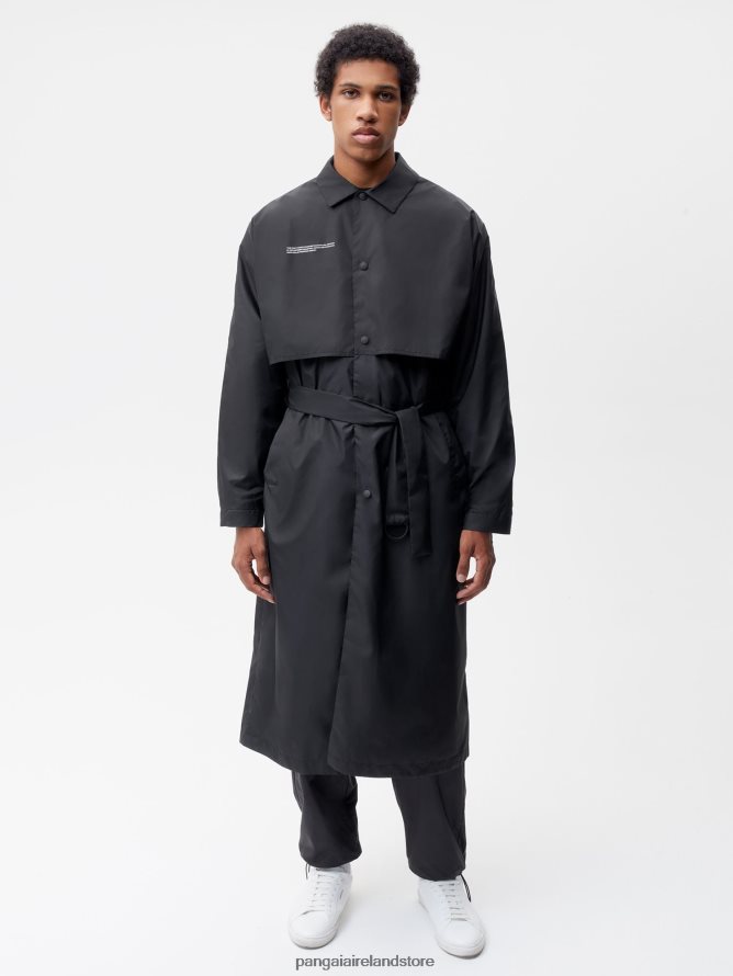 Women Pangaia Clothes Recycled Nylon Trench Coat TT8Z42476 Black