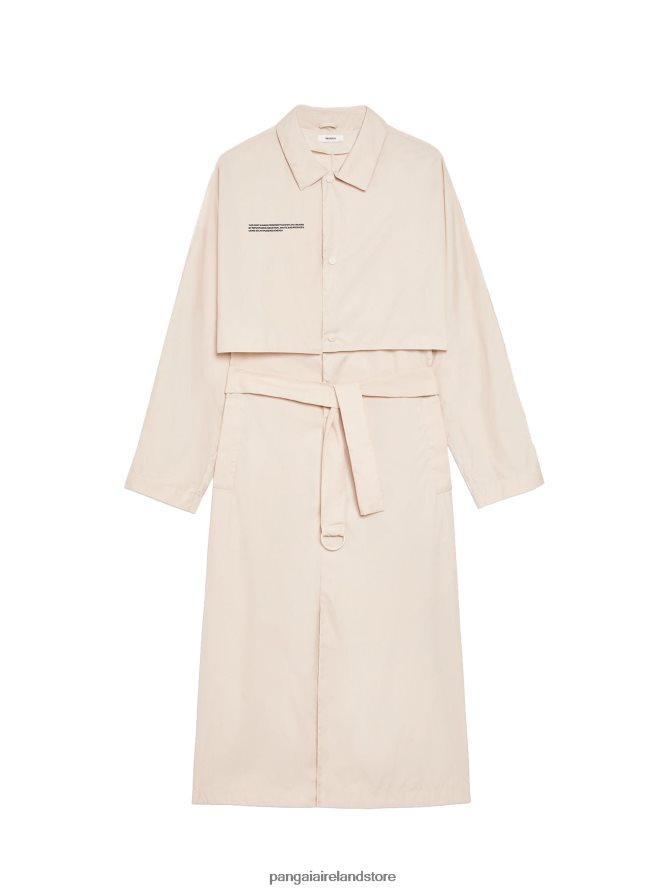 Women Pangaia Clothes Recycled Nylon Trench Coat TT8Z42477 Sand