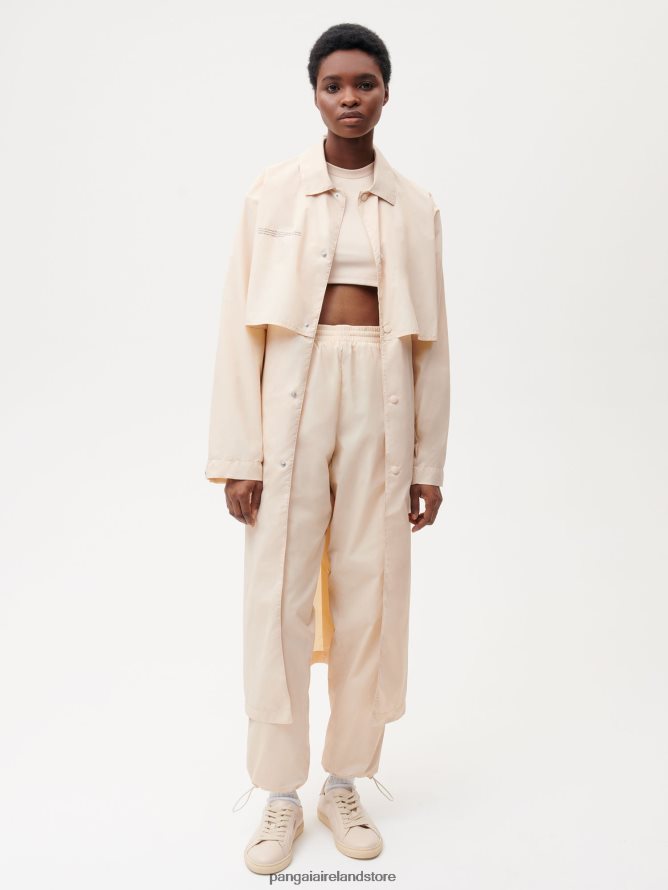 Women Pangaia Clothes Recycled Nylon Trench Coat TT8Z42477 Sand