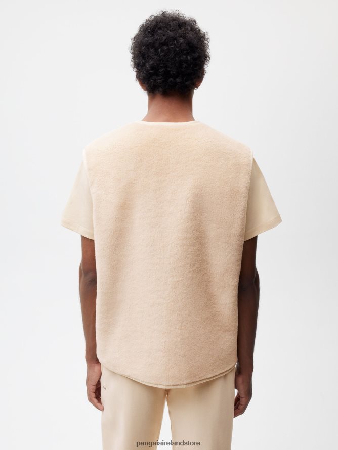 Women Pangaia Clothes Recycled Wool Fleece Gilet TT8Z42444 Sand