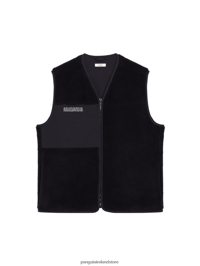 Women Pangaia Clothes Recycled Wool Fleece Gilet TT8Z42485 Black