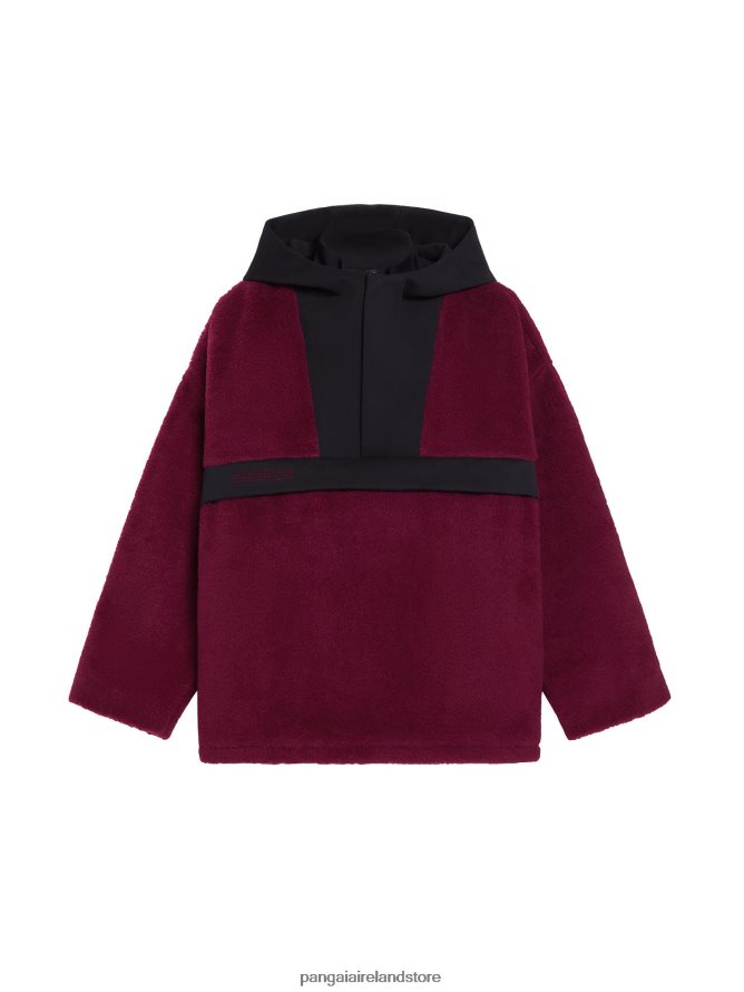 Women Pangaia Clothes Recycled Wool Fleece Half Zip Jacket TT8Z42449 Plum Purple