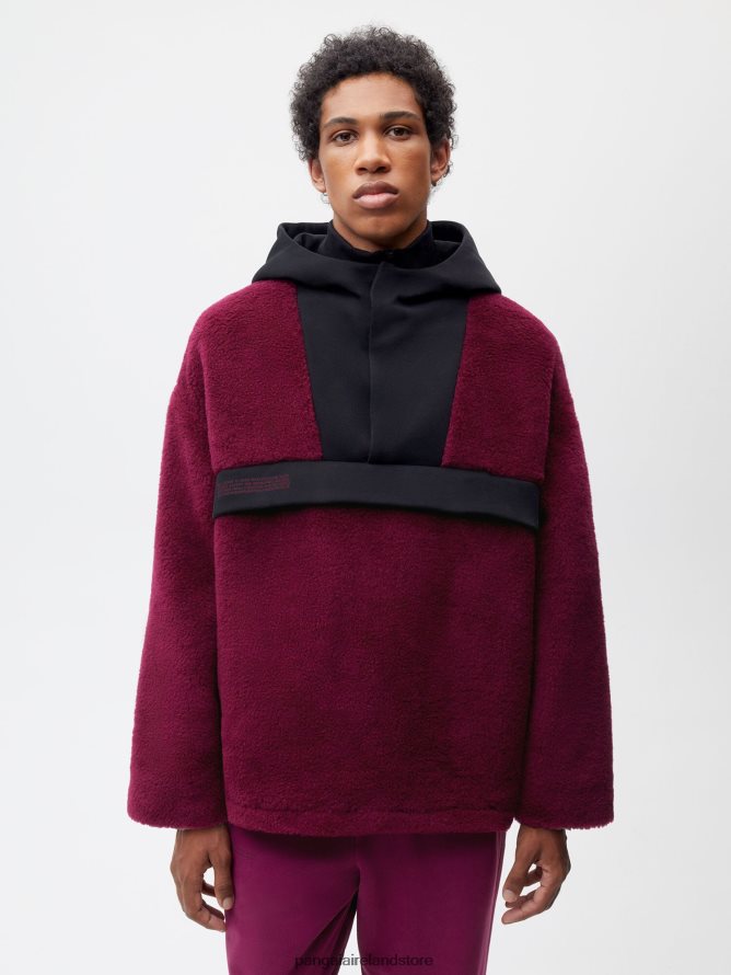 Women Pangaia Clothes Recycled Wool Fleece Half Zip Jacket TT8Z42449 Plum Purple