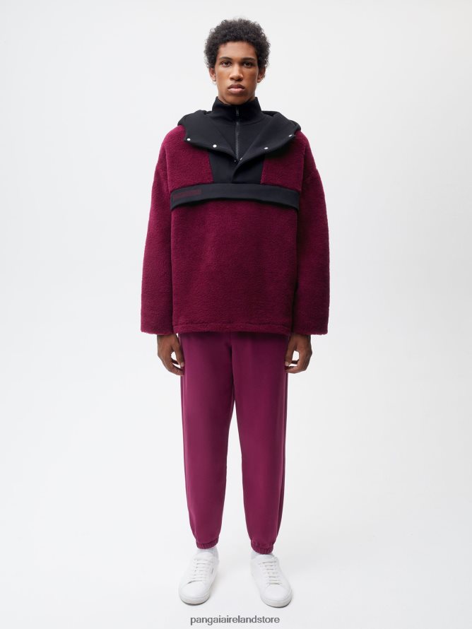 Women Pangaia Clothes Recycled Wool Fleece Half Zip Jacket TT8Z42449 Plum Purple