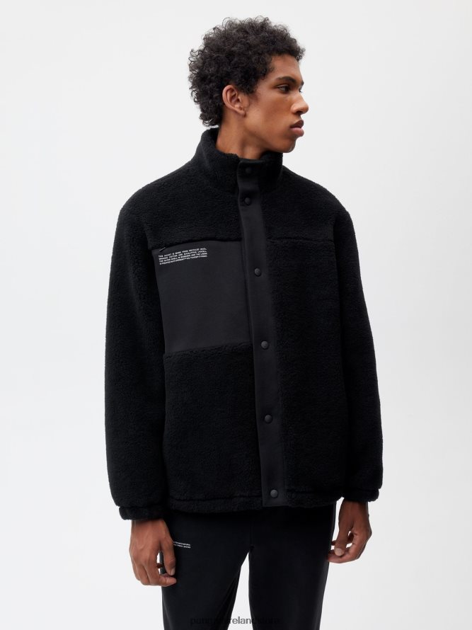 Women Pangaia Clothes Recycled Wool Fleece Jacket TT8Z42472 Black