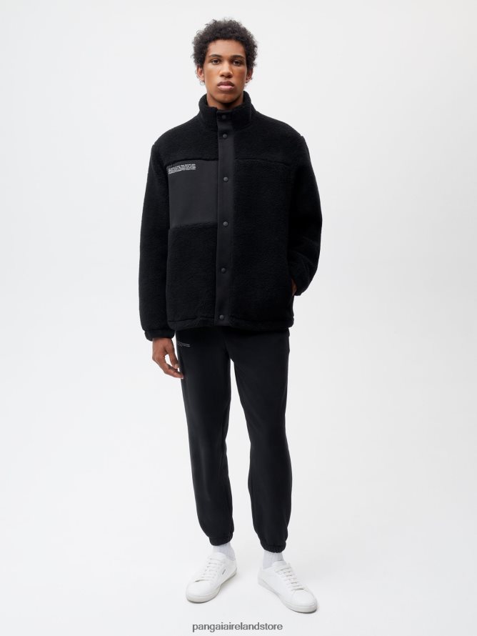 Women Pangaia Clothes Recycled Wool Fleece Jacket TT8Z42472 Black