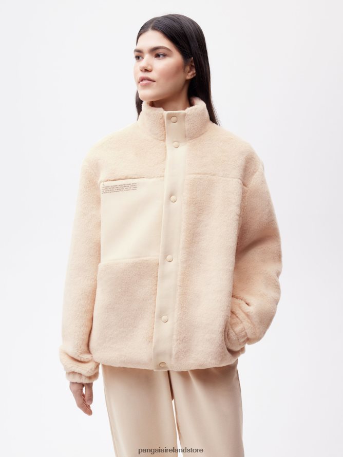 Women Pangaia Clothes Recycled Wool Fleece Jacket TT8Z42473 Sand
