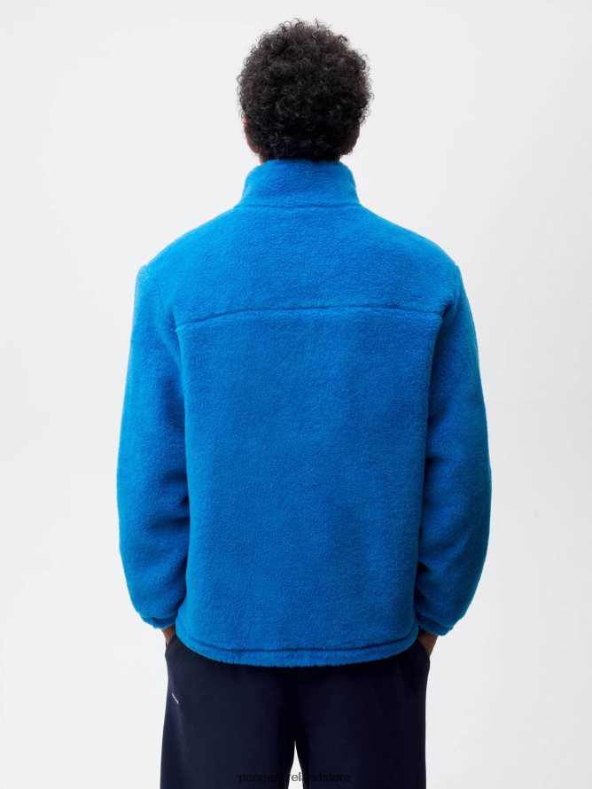 Women Pangaia Clothes Recycled Wool Fleece Jacket TT8Z42480 Cerulean Blue