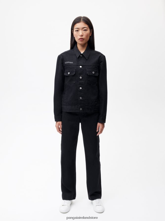 Women Pangaia Clothes Nettle Denim High - Rise Jeans TT8Z42377 Black