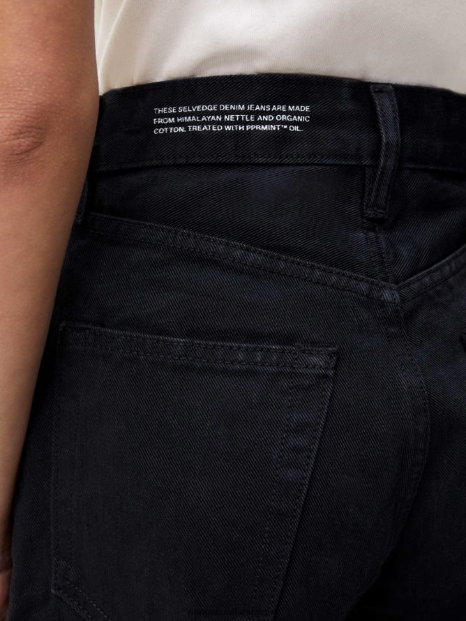 Women Pangaia Clothes Nettle Denim High - Rise Jeans TT8Z42377 Black