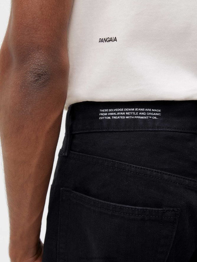 Women Pangaia Clothes Nettle Denim Straight Leg Jeans TT8Z42384 Black