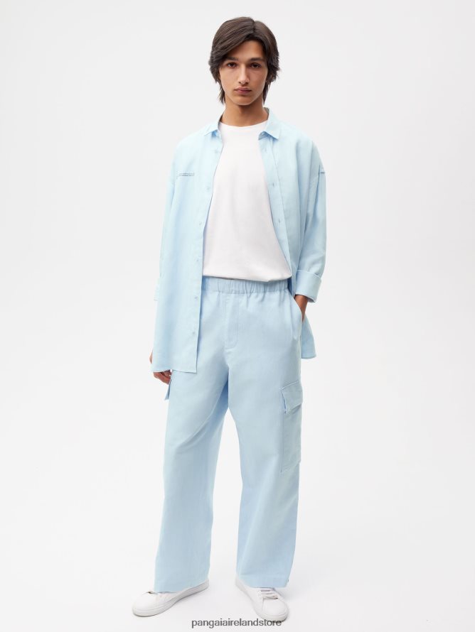 Women Pangaia Clothes Organic Cotton Blend Cargo Pants TT8Z42317 Baby Blue