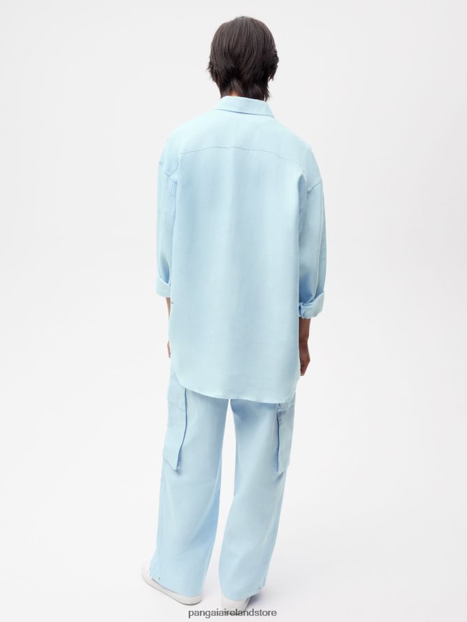 Women Pangaia Clothes Organic Cotton Blend Cargo Pants TT8Z42317 Baby Blue