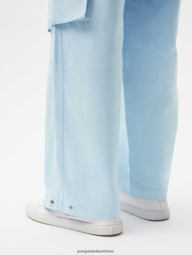 Women Pangaia Clothes Organic Cotton Blend Cargo Pants TT8Z42317 Baby Blue
