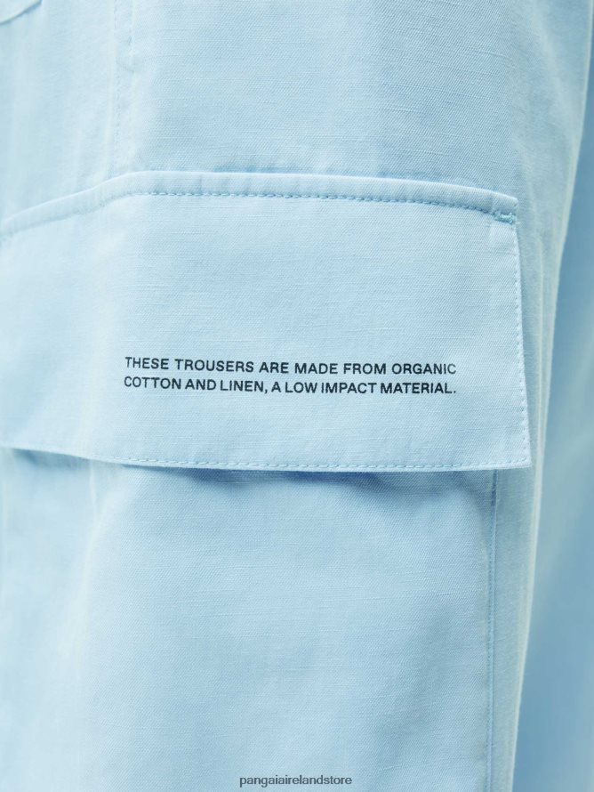 Women Pangaia Clothes Organic Cotton Blend Cargo Pants TT8Z42317 Baby Blue