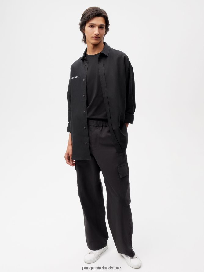 Women Pangaia Clothes Organic Cotton Blend Cargo Pants TT8Z42374 Black