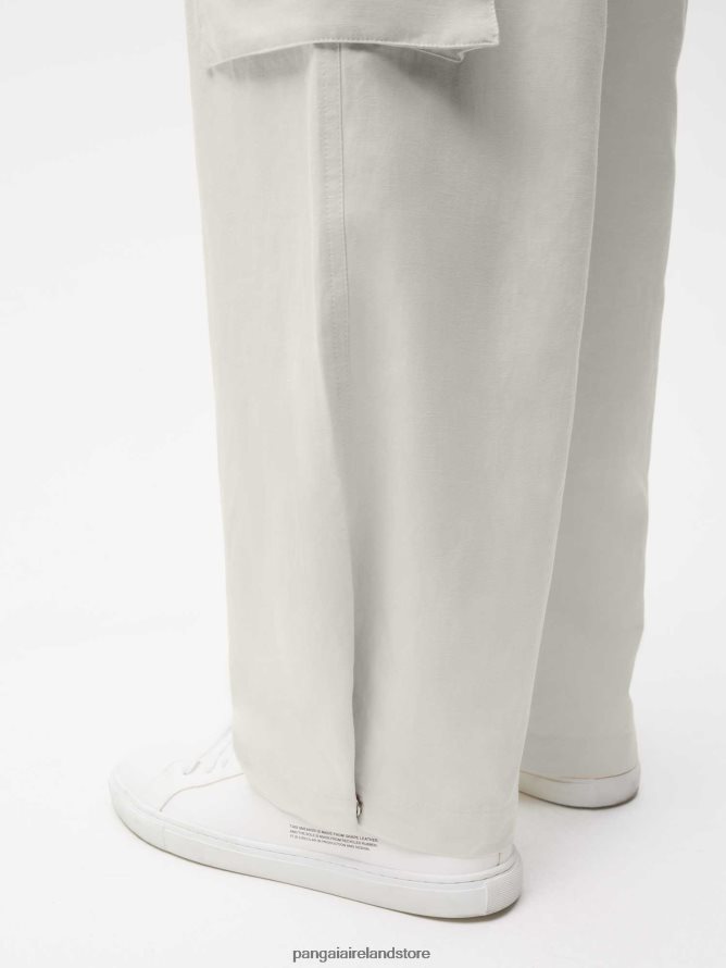 Women Pangaia Clothes Organic Cotton Blend Cargo Pants TT8Z42387 Limestone