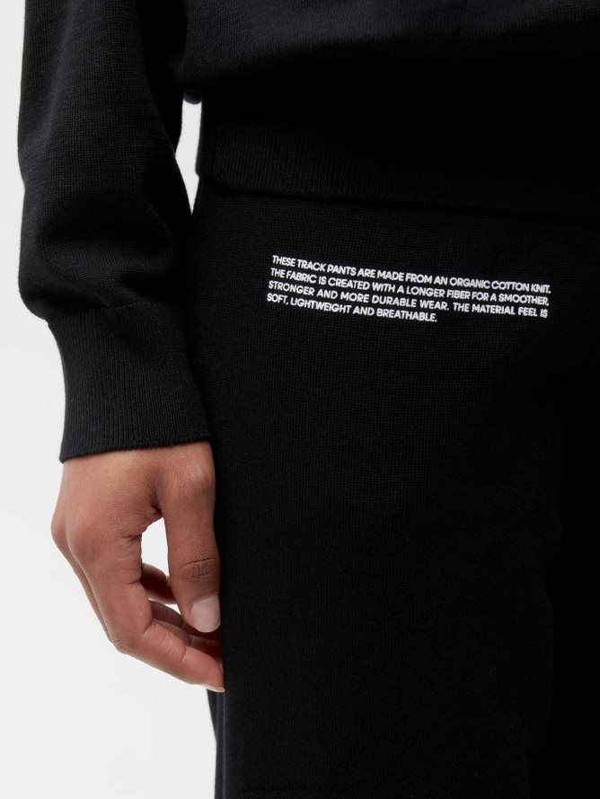 Women Pangaia Clothes Organic Cotton Knit Track Pants TT8Z42336 Black