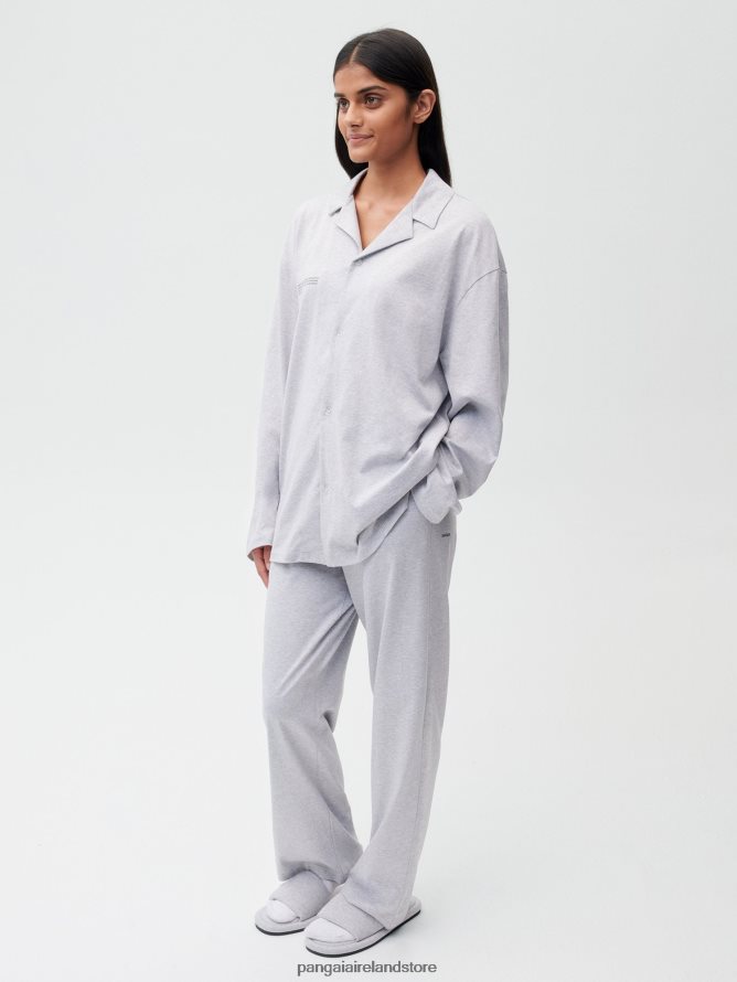 Women Pangaia Clothes Organic Cotton Pajama Track Pants With C-Fiber TT8Z42425 Grey Marl