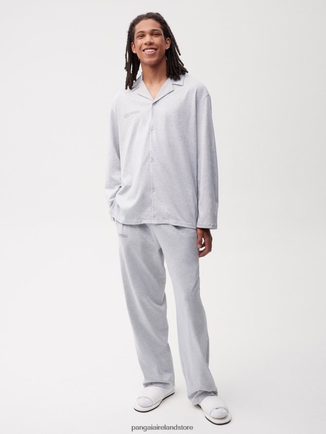 Women Pangaia Clothes Organic Cotton Pajama Track Pants With C-Fiber TT8Z42425 Grey Marl