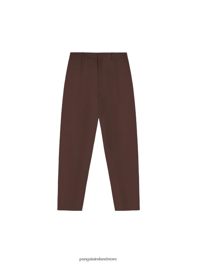 Women Pangaia Clothes Organic Cotton Regular Fit Trouser TT8Z42375 Chestnut Brown