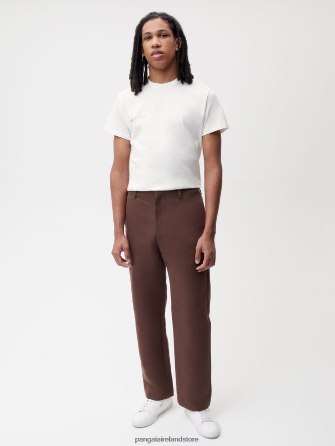 Women Pangaia Clothes Organic Cotton Regular Fit Trouser TT8Z42375 Chestnut Brown