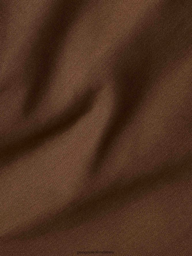 Women Pangaia Clothes Organic Cotton Regular Fit Trouser TT8Z42375 Chestnut Brown