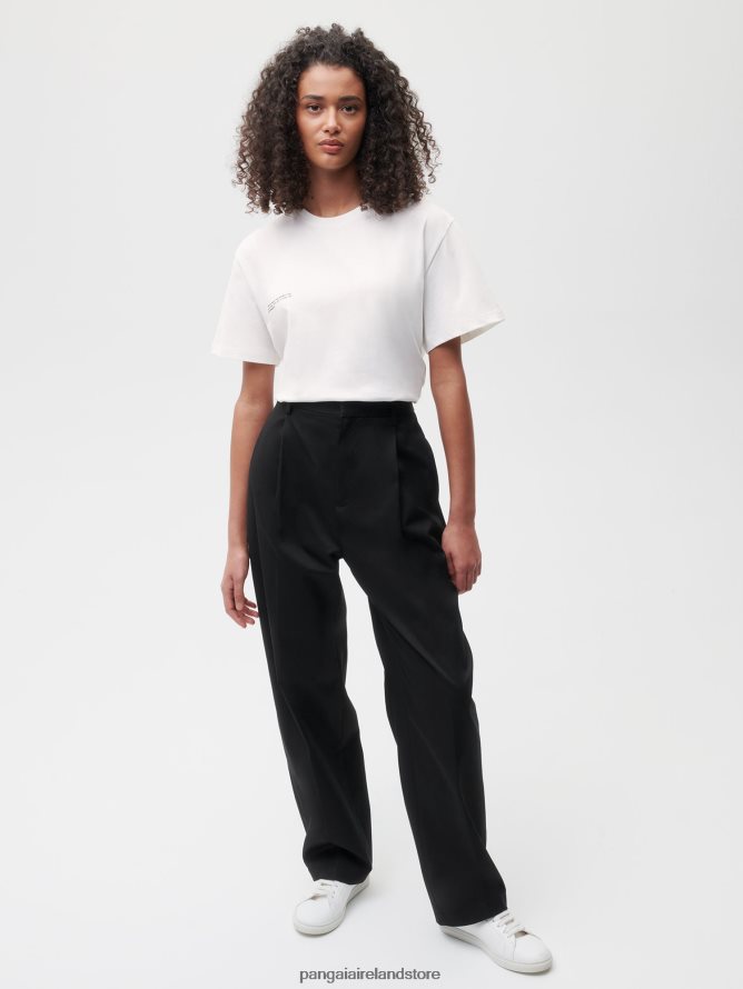 Women Pangaia Clothes Organic Cotton Tailored Trousers TT8Z42376 Black