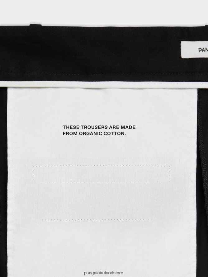Women Pangaia Clothes Organic Cotton Tailored Trousers TT8Z42376 Black
