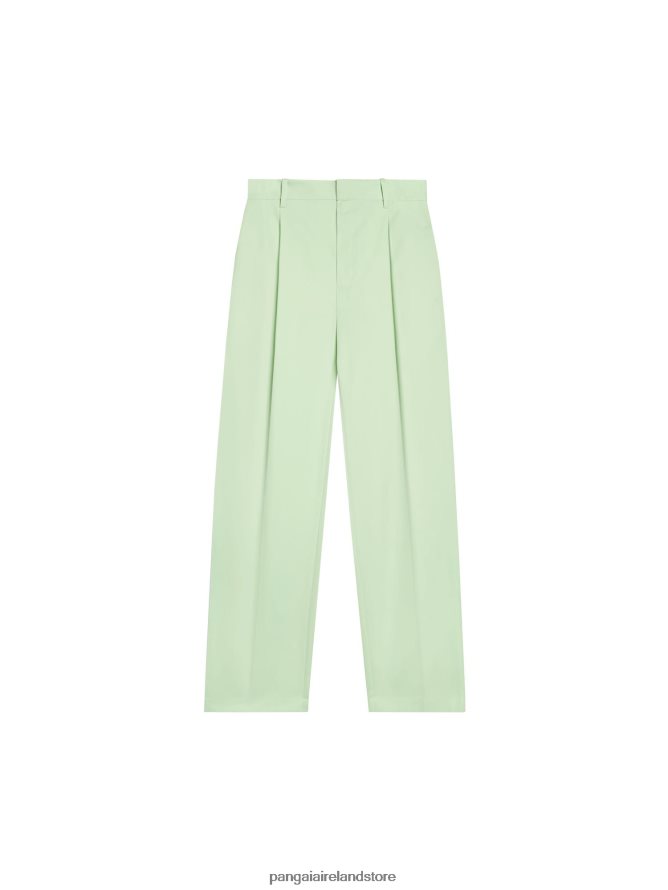 Women Pangaia Clothes Organic Cotton Tailored Trousers TT8Z42380 Pistachio