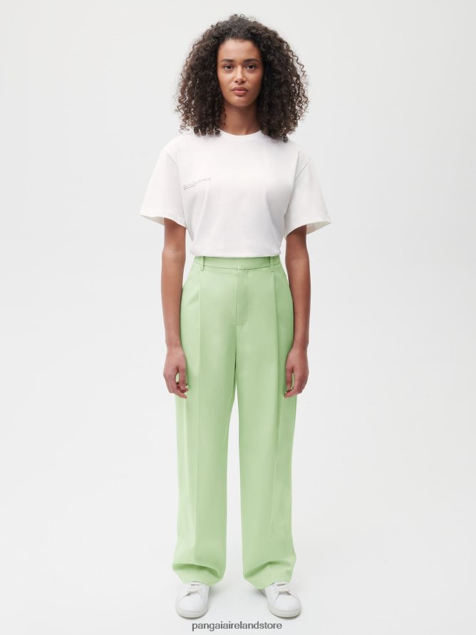 Women Pangaia Clothes Organic Cotton Tailored Trousers TT8Z42380 Pistachio
