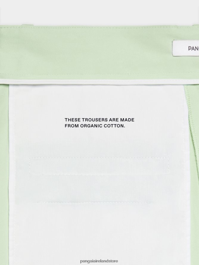 Women Pangaia Clothes Organic Cotton Tailored Trousers TT8Z42380 Pistachio