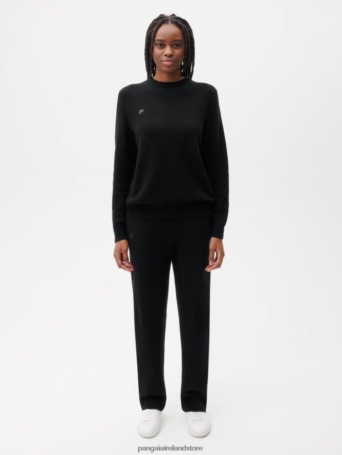 Women Pangaia Clothes Recycled Cashmere Loose Track Pants TT8Z42349 Black