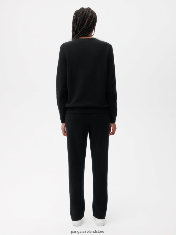 Women Pangaia Clothes Recycled Cashmere Loose Track Pants TT8Z42349 Black
