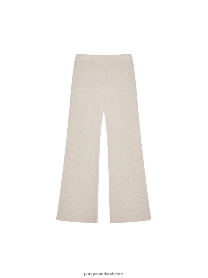 Women Pangaia Clothes Recycled Cashmere Rib Track Pants TT8Z42329 Oatmeal