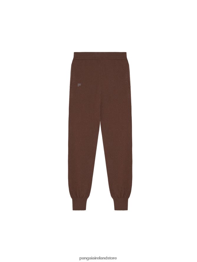 Women Pangaia Clothes Recycled Cashmere Track Pants TT8Z42351 Chestnut Brown