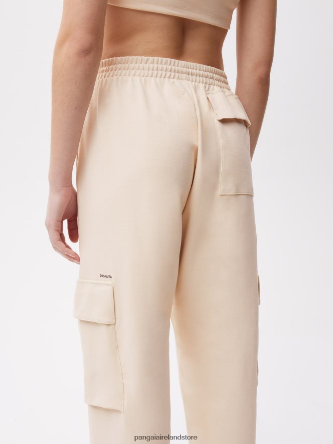 Women Pangaia Clothes Recycled Cotton Jersey Cargo Pants TT8Z42320 Sand