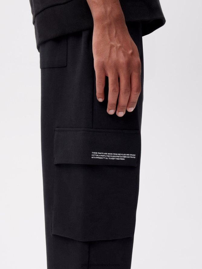 Women Pangaia Clothes Recycled Cotton Jersey Cargo Pants TT8Z42337 Black