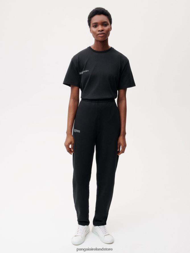 Women Pangaia Clothes Recycled Cotton Tapered Track Pants TT8Z42345 Black