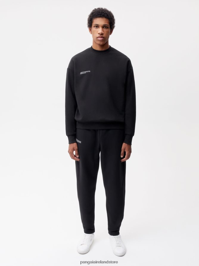 Women Pangaia Clothes Recycled Cotton Tapered Track Pants TT8Z42345 Black