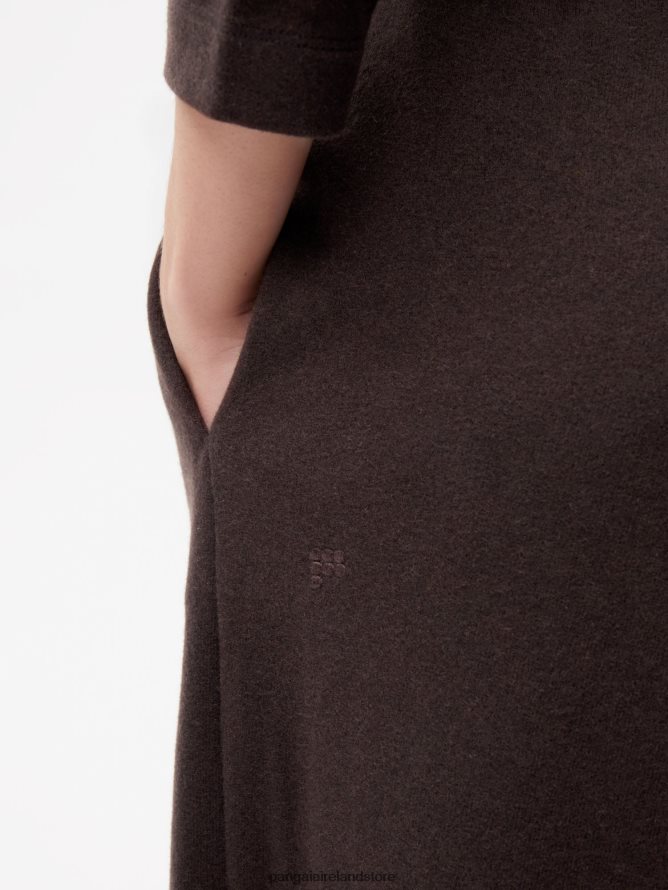 Women Pangaia Clothes Recycled Wool Jersey Loose Leg Track Pants TT8Z42327 Chestnut Brown