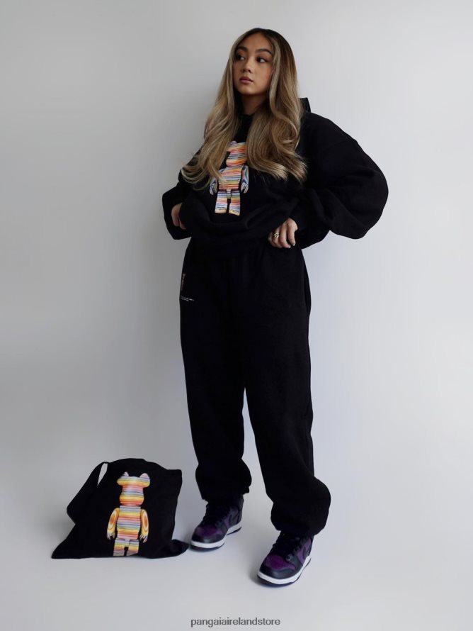 Women Pangaia Clothes X Haroshi Be@Rbrick Recycled Cotton Track Pants TT8Z42366 Black
