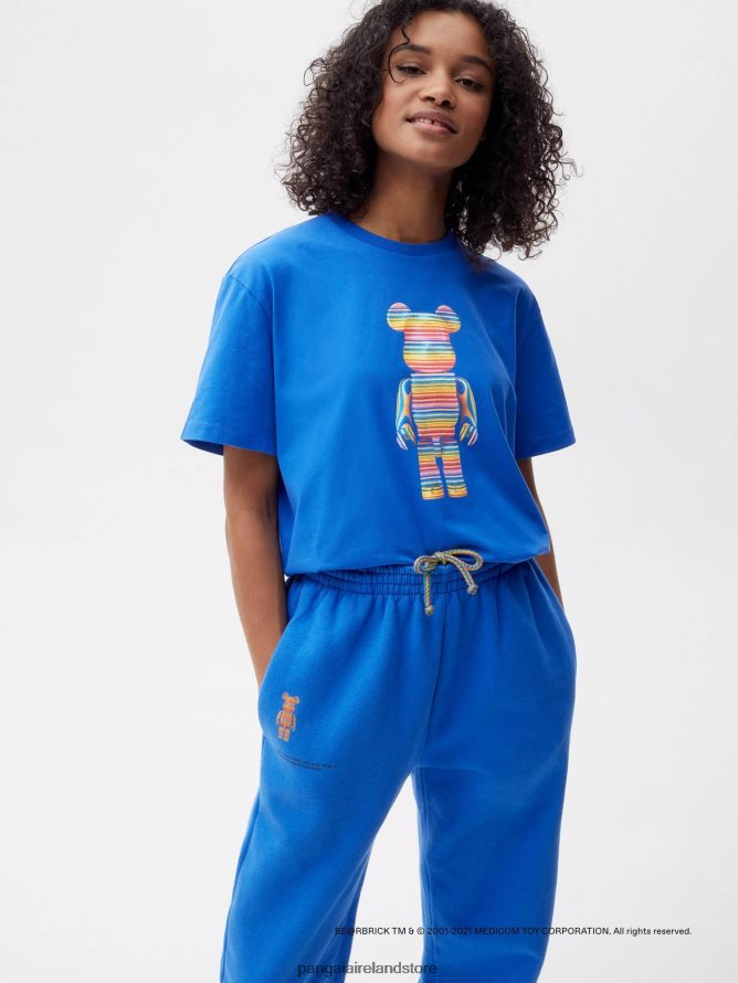 Women Pangaia Clothes X Haroshi Be@Rbrick Recycled Cotton Track Pants TT8Z42370 Cobalt Blue
