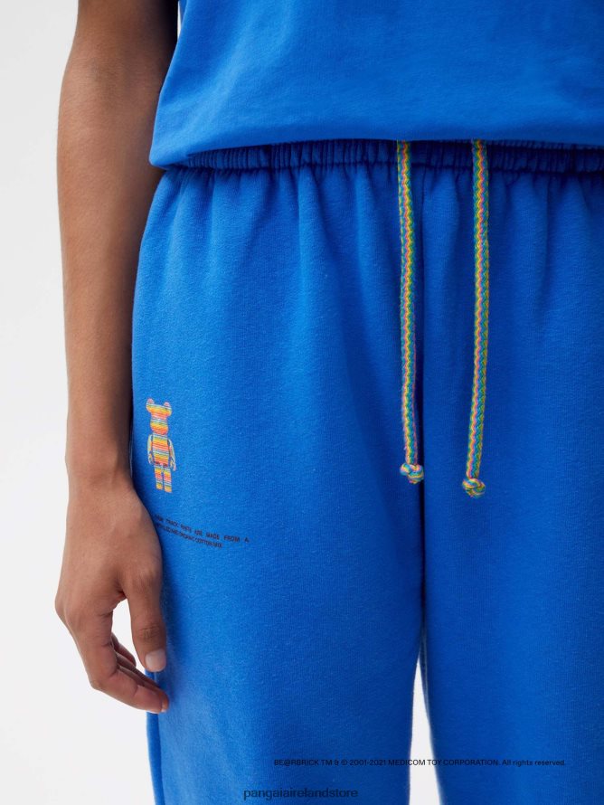 Women Pangaia Clothes X Haroshi Be@Rbrick Recycled Cotton Track Pants TT8Z42370 Cobalt Blue