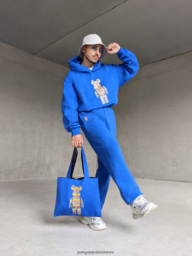 Women Pangaia Clothes X Haroshi Be@Rbrick Recycled Cotton Track Pants TT8Z42370 Cobalt Blue