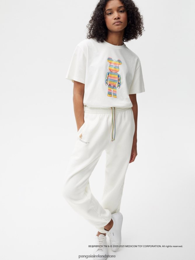 Women Pangaia Clothes X Haroshi Be@Rbrick Recycled Cotton Track Pants TT8Z42371 Off-White
