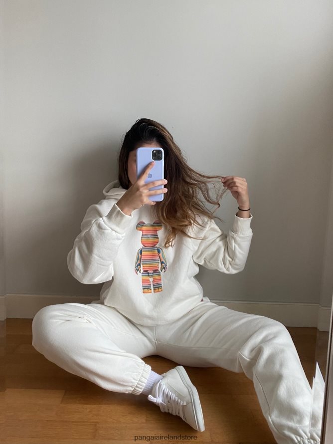 Women Pangaia Clothes X Haroshi Be@Rbrick Recycled Cotton Track Pants TT8Z42371 Off-White