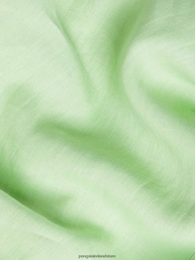 Women Pangaia Clothes Aloe Linen Short Sleeve Shirt TT8Z42399 Pistachio